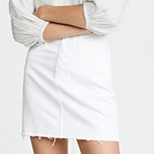 PAIGE DENIM WHITE DENIM MINI SKIRT